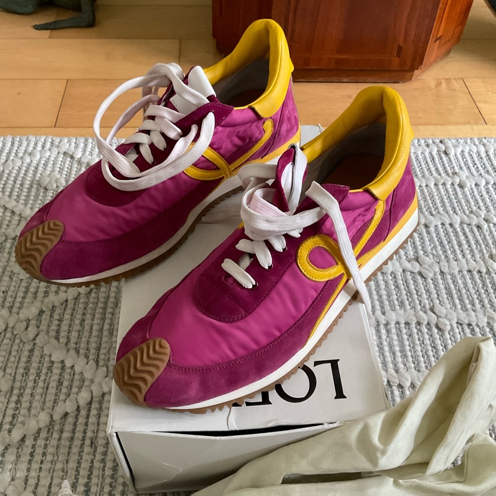 Bright pink Loewe sneakers